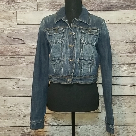 Mossimo Denim Jackets & Blazers - MOSSIMO DISTRESSED DENIM JACKET